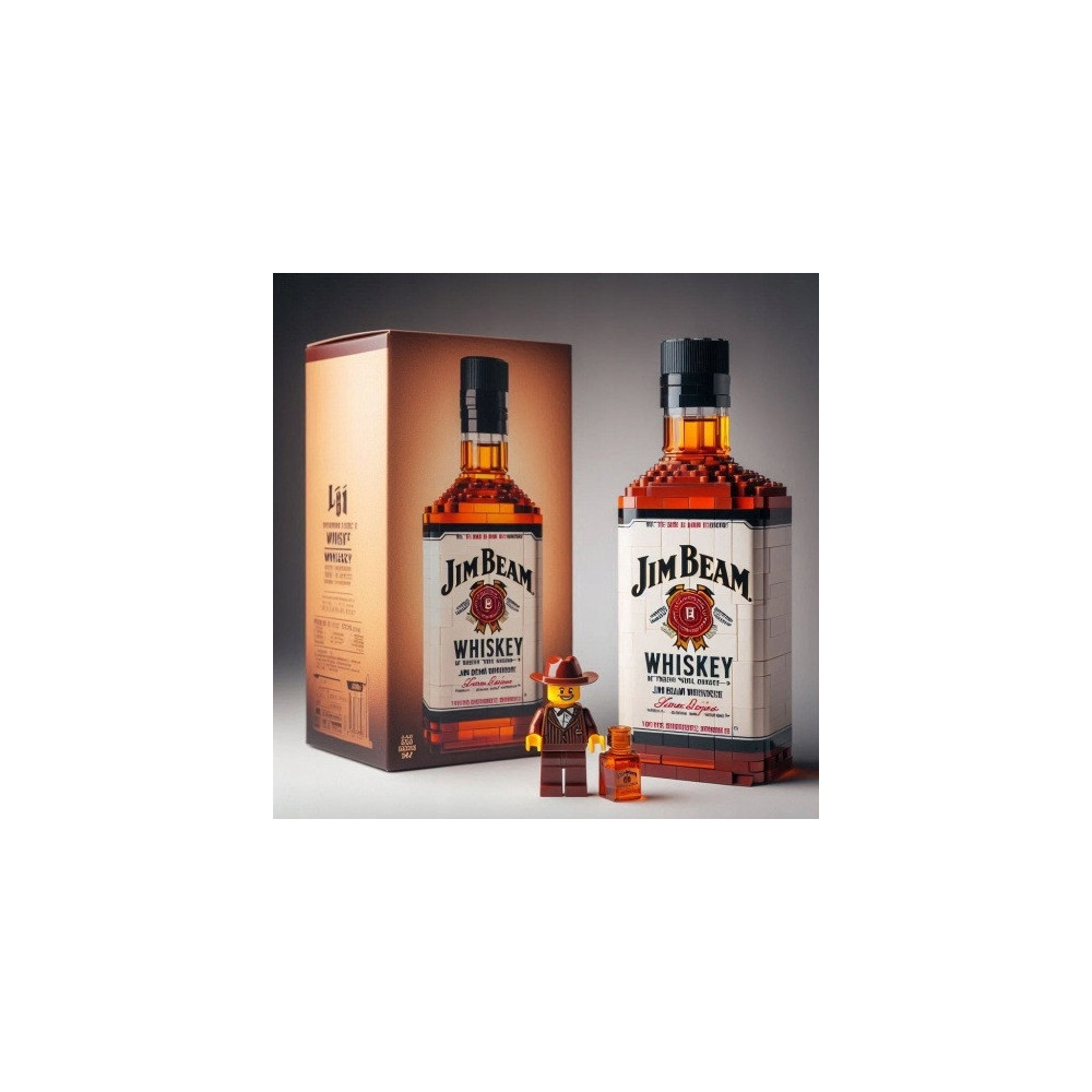 KLOCKI 3D DLA DOROSŁYCH JIM BEAM BUTELKA DEKORACJA KOLEKCJONERSKA ZESTAW