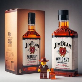 KLOCKI 3D DLA DOROSŁYCH JIM BEAM BUTELKA DEKORACJA KOLEKCJONERSKA ZESTAW