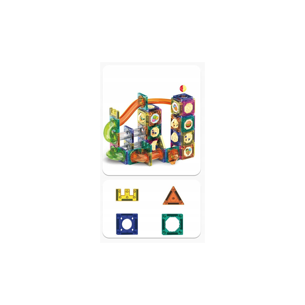KLOCKI MAGNETYCZNE 3D TOR KULKOWY ŚWIECĄCY ZESTAW DIY 160 ELEMENTÓW