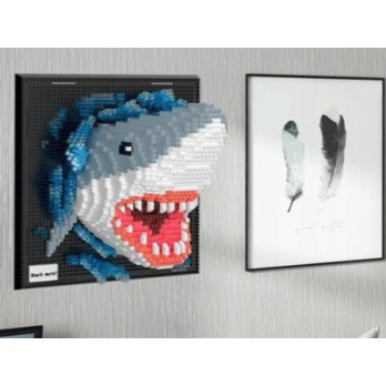 KLOCKI KONSTRUKCYJNE ZESTAW 3D REKIN SHARK OBRAZ DEKORACJA 2166 ELEMENTÓW