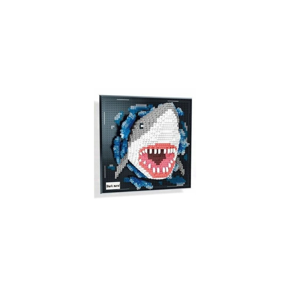 KLOCKI KONSTRUKCYJNE ZESTAW 3D REKIN SHARK OBRAZ DEKORACJA 2166 ELEMENTÓW