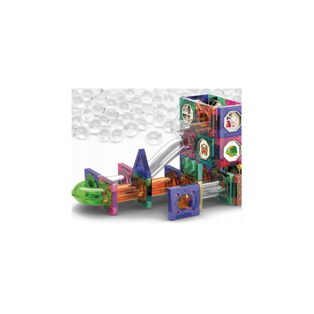 KLOCKI MAGNETYCZNE 3D TOR KULKOWY ŚWIECĄCY ZESTAW DIY 349 ELEMENTÓW