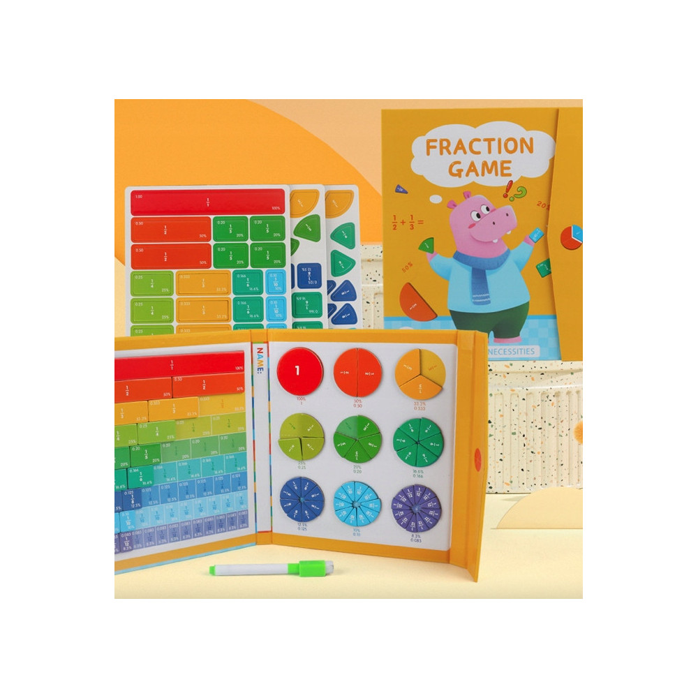 MAGNETYCZNE PUZZLE NAUKA MATEMATYKI UŁAMKI ZABAWKA MONTESSORI ŁAMIGŁÓWKI
