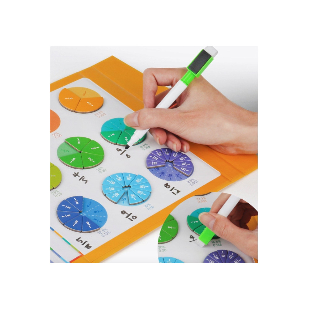 MAGNETYCZNE PUZZLE NAUKA MATEMATYKI UŁAMKI ZABAWKA MONTESSORI ŁAMIGŁÓWKI
