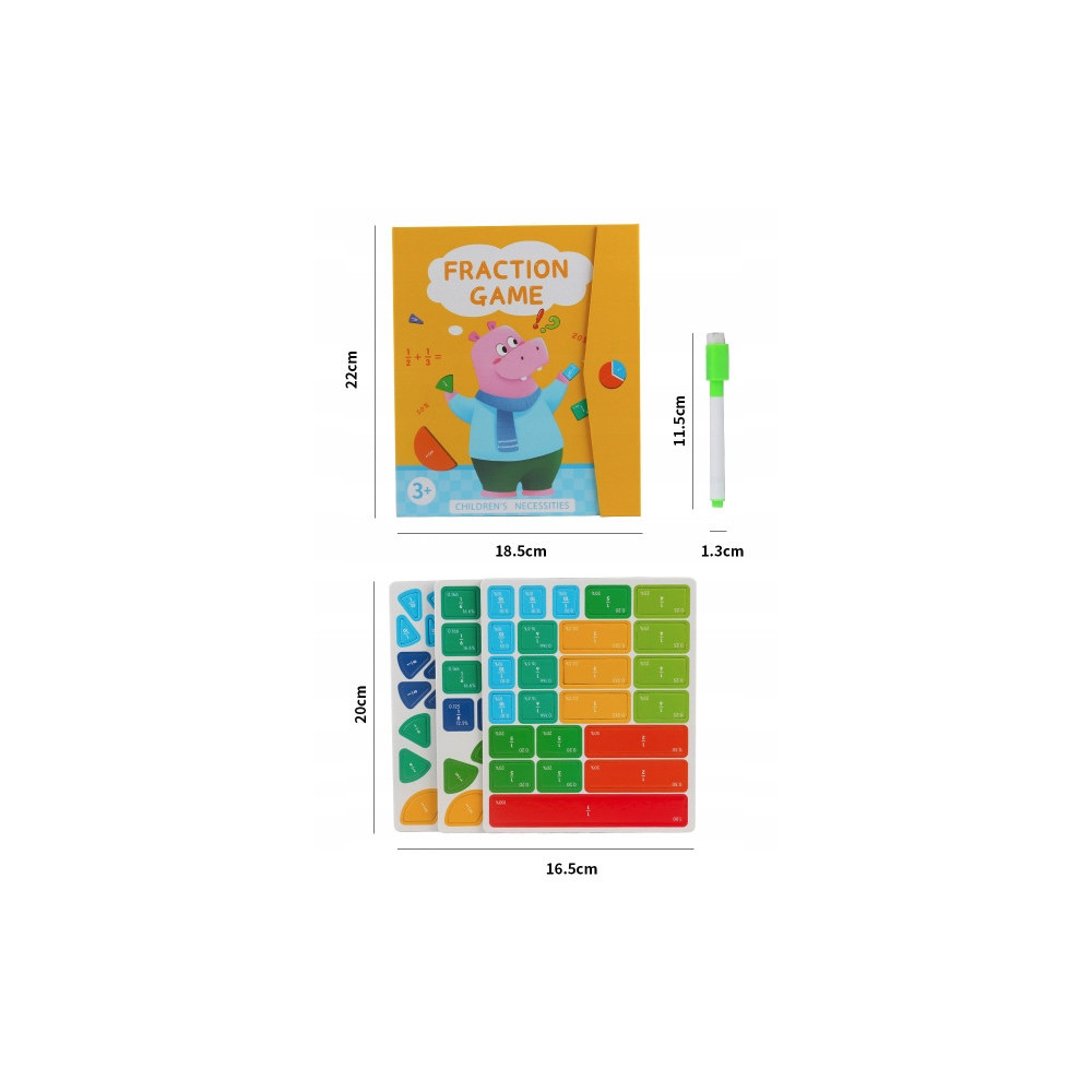 MAGNETYCZNE PUZZLE NAUKA MATEMATYKI UŁAMKI ZABAWKA MONTESSORI ŁAMIGŁÓWKI