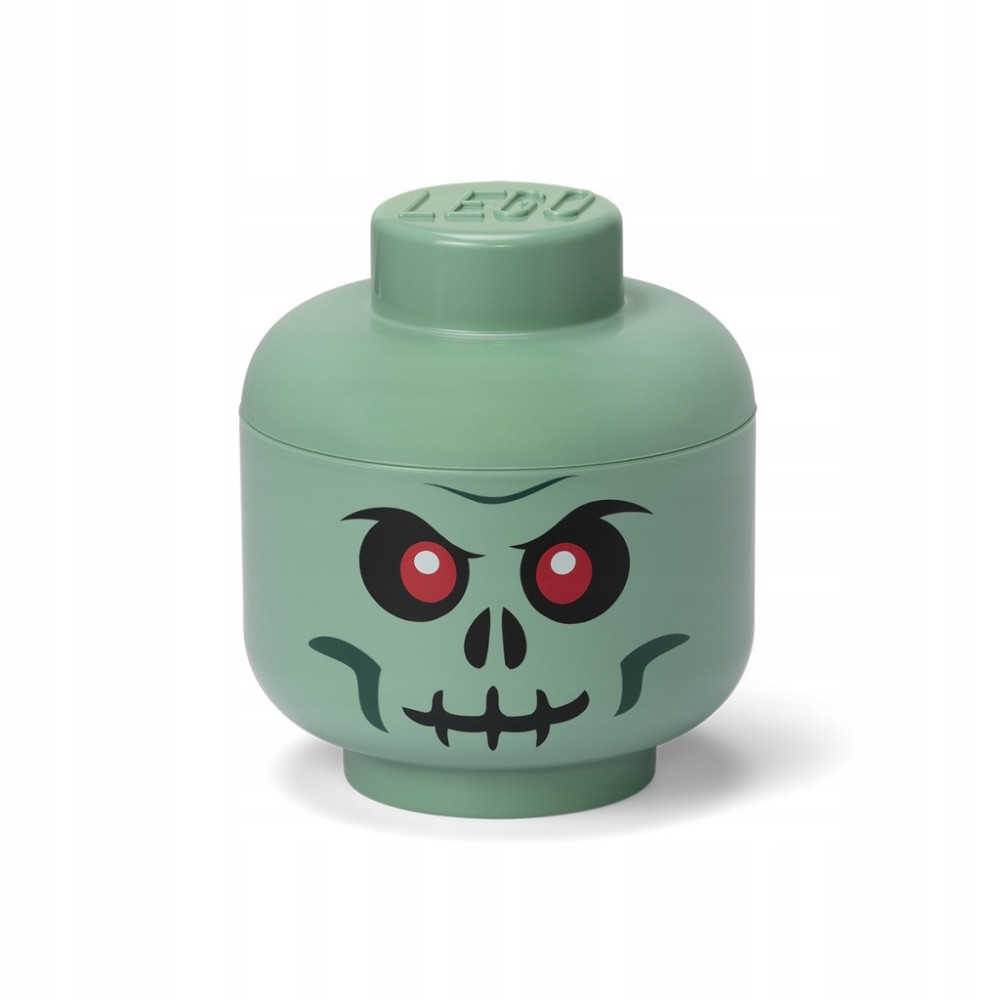 Pojemnik LEGO głowa zombie zielony pojemnik na klocki