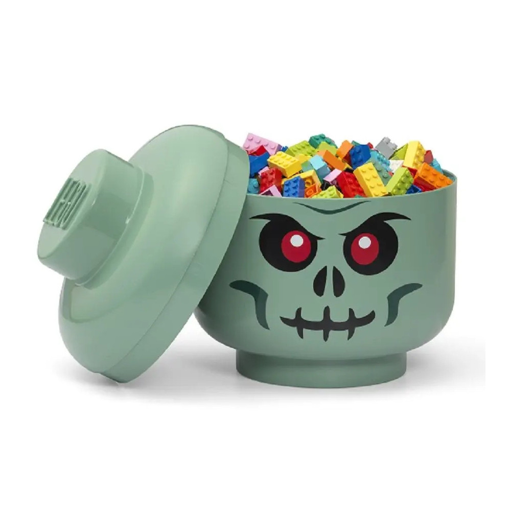 Pojemnik LEGO głowa zombie zielony pojemnik na klocki