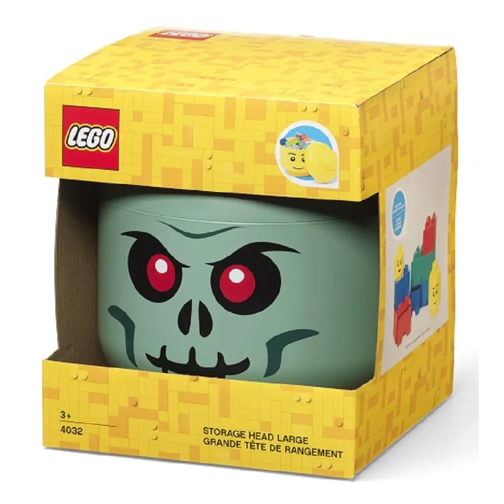 Pojemnik LEGO głowa zombie zielony pojemnik na klocki