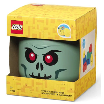 Pojemnik LEGO głowa zombie zielony pojemnik na klocki