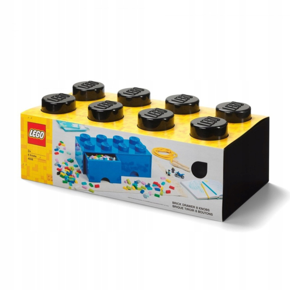 Pojemnik LEGO Z szufladami 8 black czarny