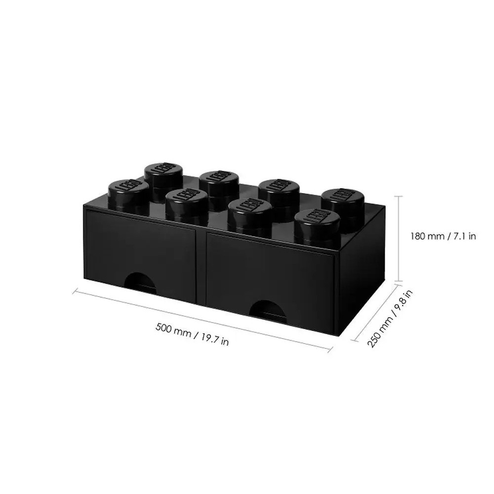 Pojemnik LEGO Z szufladami 8 black czarny