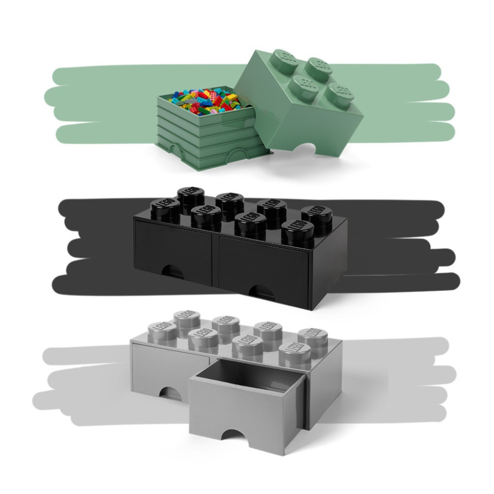 Pojemnik LEGO Z szufladami 8 black czarny