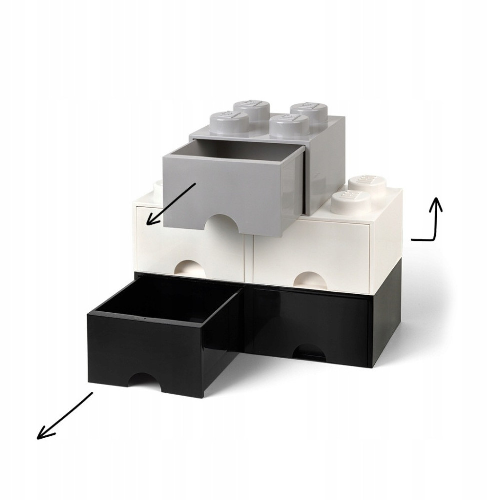 Pojemnik LEGO Z szufladami 8 black czarny