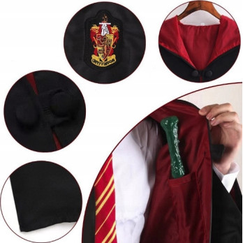 PRZEBRANIE STRÓJ HARRY POTTER GRYFFINDOR PELERYNA CZARODZIEJA ROZMIAR XXL