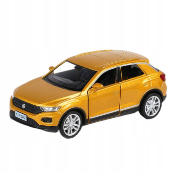 METALOWY SAMOCHÓD MODEL VOLKSWAGEN T-ROCK ZŁOTY GOLD 1:32 PREZENT