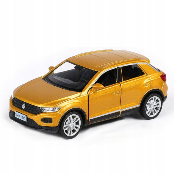 METALOWY SAMOCHÓD MODEL VOLKSWAGEN T-ROCK ZŁOTY GOLD 1:32 PREZENT