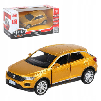 METALOWY SAMOCHÓD MODEL VOLKSWAGEN T-ROCK ZŁOTY GOLD 1:32 PREZENT