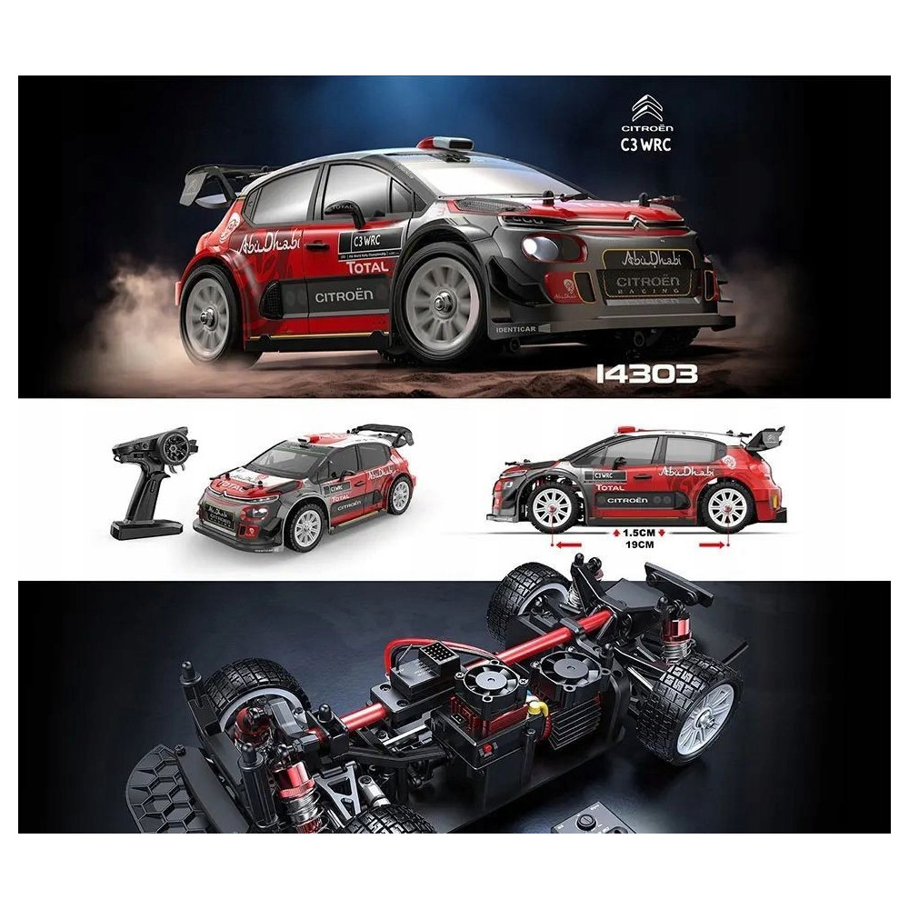 SAMOCHÓD WYŚCIGOWY RC 1:14 CITROEN C3 WRC1 4303 4X4 OFF-ROAD 2.4GHZ 60KM/H