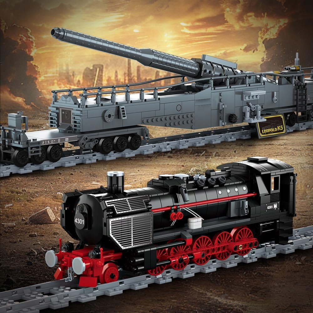 KLOCKI KONSTRUKCYJNE 1631 ELEMENTY NIEMIECKI K5 LEOPOLD MODEL POCIĄGU