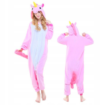 ONESIE JEDNOROŻEC DRES PRZEBRANIE KIGURUMI PIŻAMA RÓŻOWA UNICORN PINK L