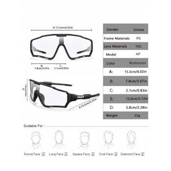 SPORTOWE OKULARY ROWEROWE UV400 FOTOCHROMOWE PRZECIWSŁONECZNE CZARNE