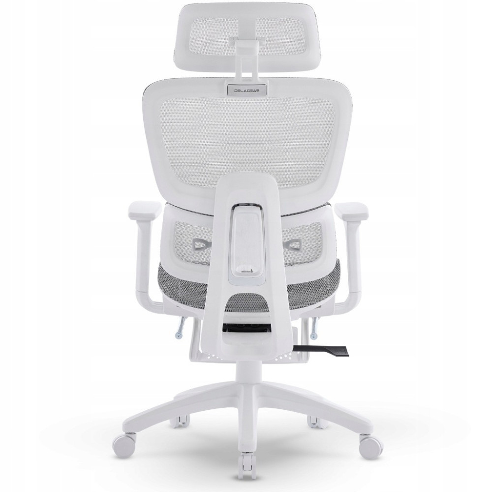 FOTEL ERGONOMICZNY BIUROWY SZARO-BIAŁY PODNÓŻEK REGULACJA 3D WSPARCIE