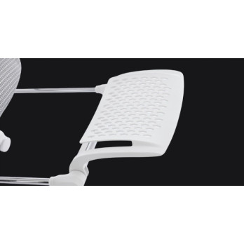 FOTEL ERGONOMICZNY BIUROWY SZARO-BIAŁY PODNÓŻEK REGULACJA 3D WSPARCIE