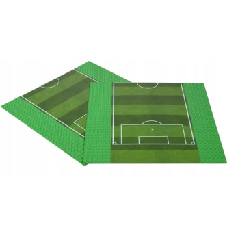 ZESTAW 2x PŁYTA BAZOWA 25x25 cm BOISKO PIŁKARSKIE L*GO KOMPATYBILNE
