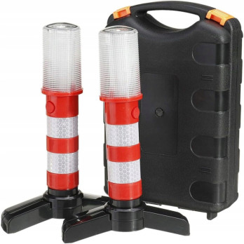2x LED LATARKA AWARYJNA STROBOSKOP 360 BENGAL STREET LIGHT MAGNES ETUI