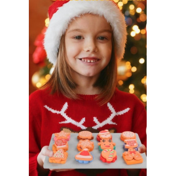 DREWNIANY ZESTAW CIASTECZEK DO KROJENIA ZABAWKA KUCHENNA MONTESSORI
