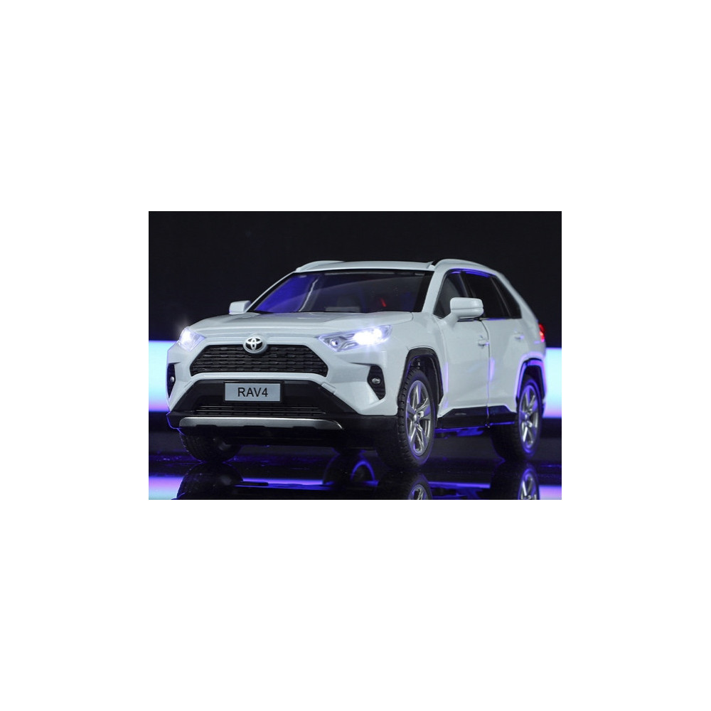 TOYOTA RAV4 1:24 METALOWY MODEL AUTA Z EFEKTAMI DŹWIĘKOWYMI I ŚWIETLNYMI
