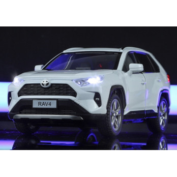 TOYOTA RAV4 1:24 METALOWY MODEL AUTA Z EFEKTAMI DŹWIĘKOWYMI I ŚWIETLNYMI