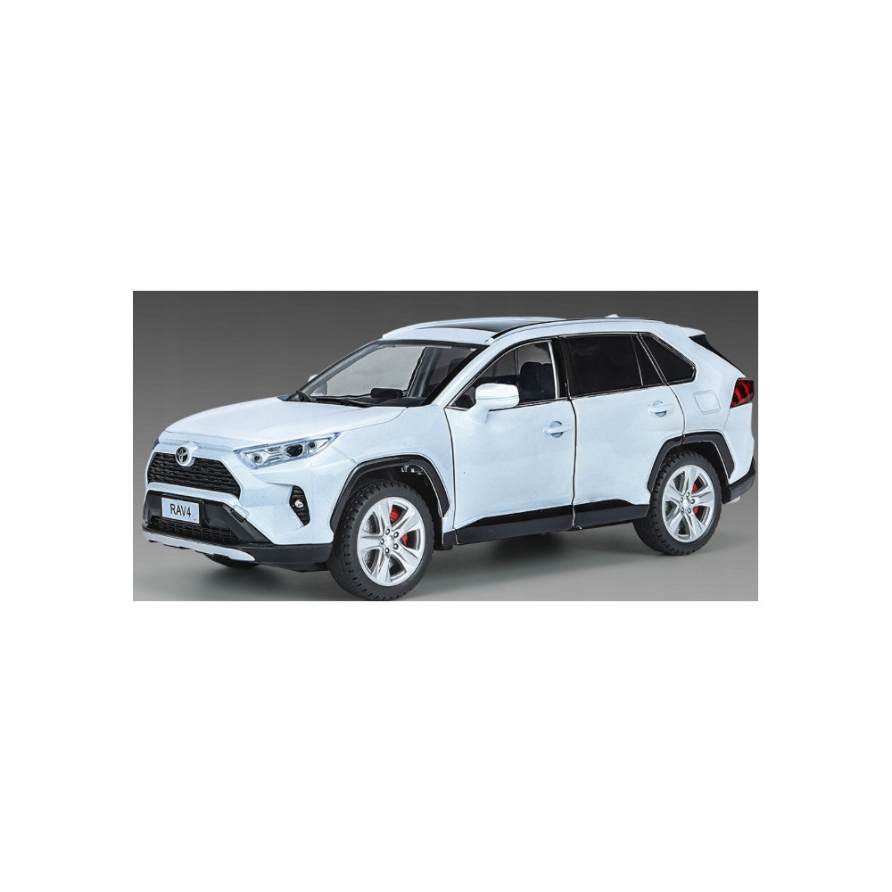 TOYOTA RAV4 1:24 METALOWY MODEL AUTA Z EFEKTAMI DŹWIĘKOWYMI I ŚWIETLNYMI