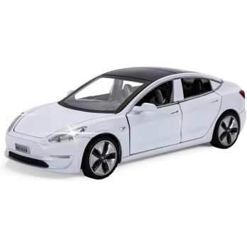 METALOWY MODEL SAMOCHODU TESLA 3 DŹWIĘK ŚWIATŁA LED OTWIERANE DRZWI