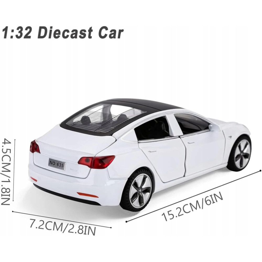 METALOWY MODEL SAMOCHODU TESLA 3 DŹWIĘK ŚWIATŁA LED OTWIERANE DRZWI