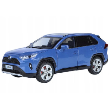 TOYOTA RAV4 METALOWY MODEL SAMOCHODU 1:24 DŹWIĘK NIEBIESKI BLUE