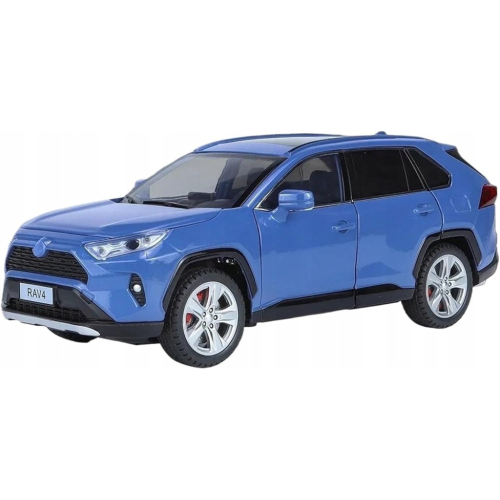 TOYOTA RAV4 METALOWY MODEL SAMOCHODU 1:24 DŹWIĘK NIEBIESKI BLUE