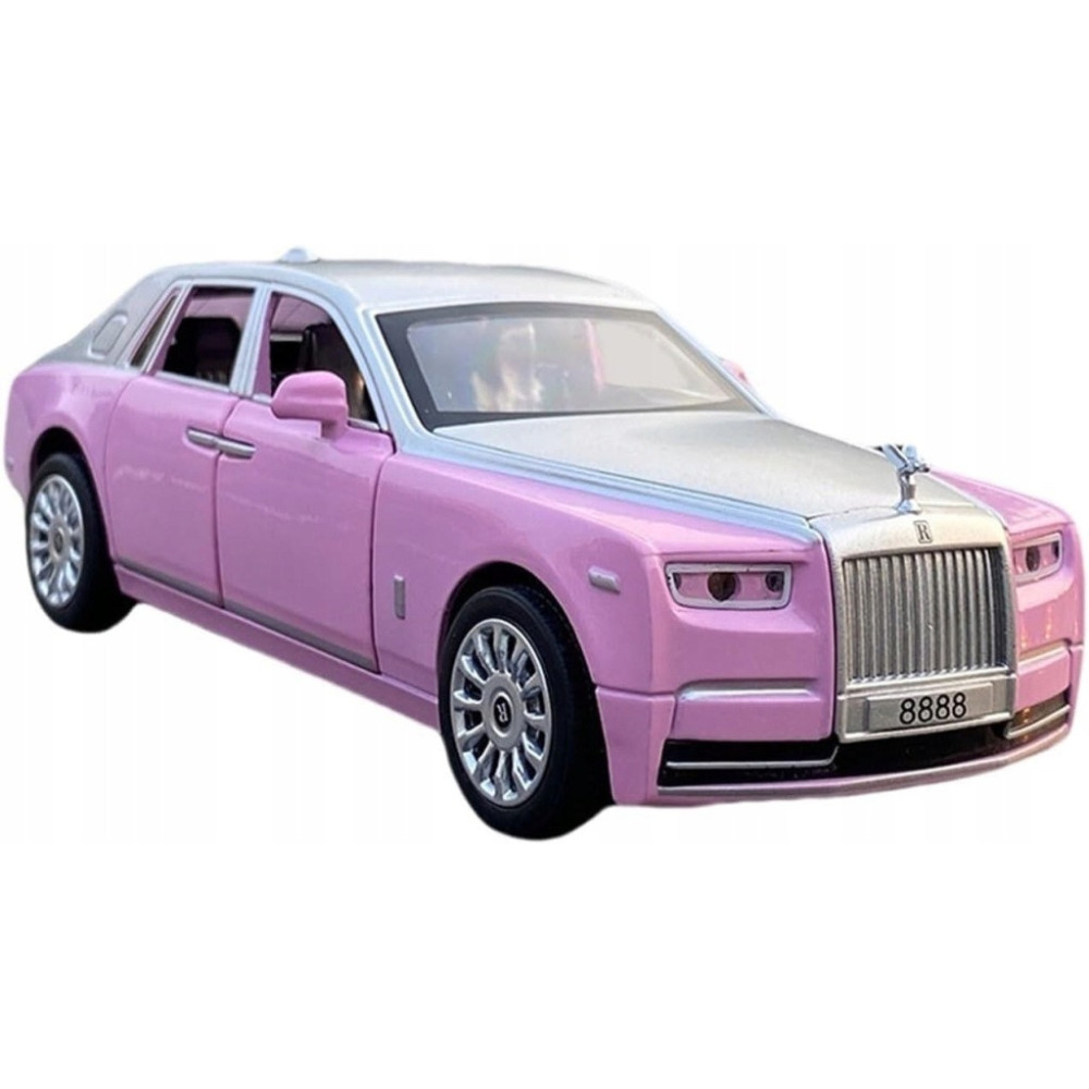 MODEL SAMOCHODU ROLLS ROYCE 1:32 METALOWY SAMOCHÓD RÓŻOWY PINK PREZENT