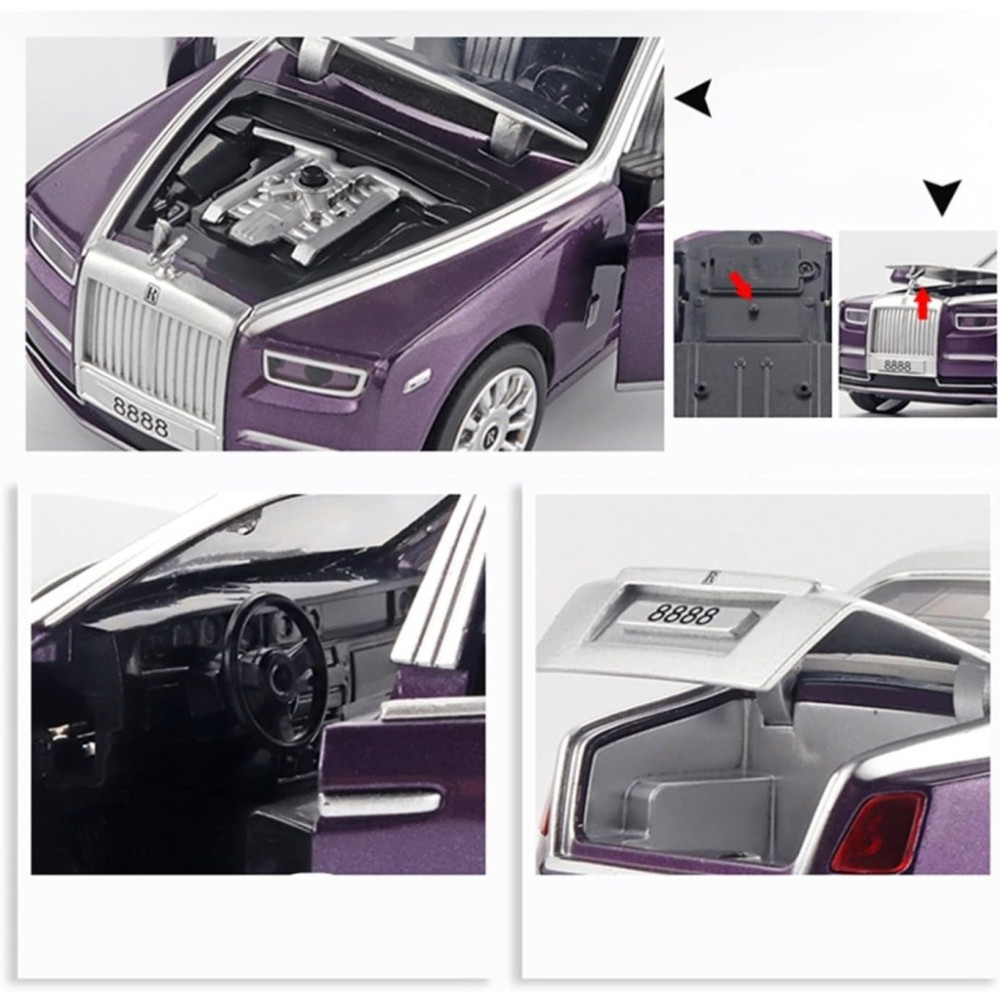 MODEL SAMOCHODU ROLLS ROYCE 1:32 METALOWY SAMOCHÓD RÓŻOWY PINK PREZENT