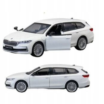 SKODA SUPERB COMBI METALOWY MODEL SAMOCHODU 1:35 DŹWIĘK ŚWIATŁO BIAŁY