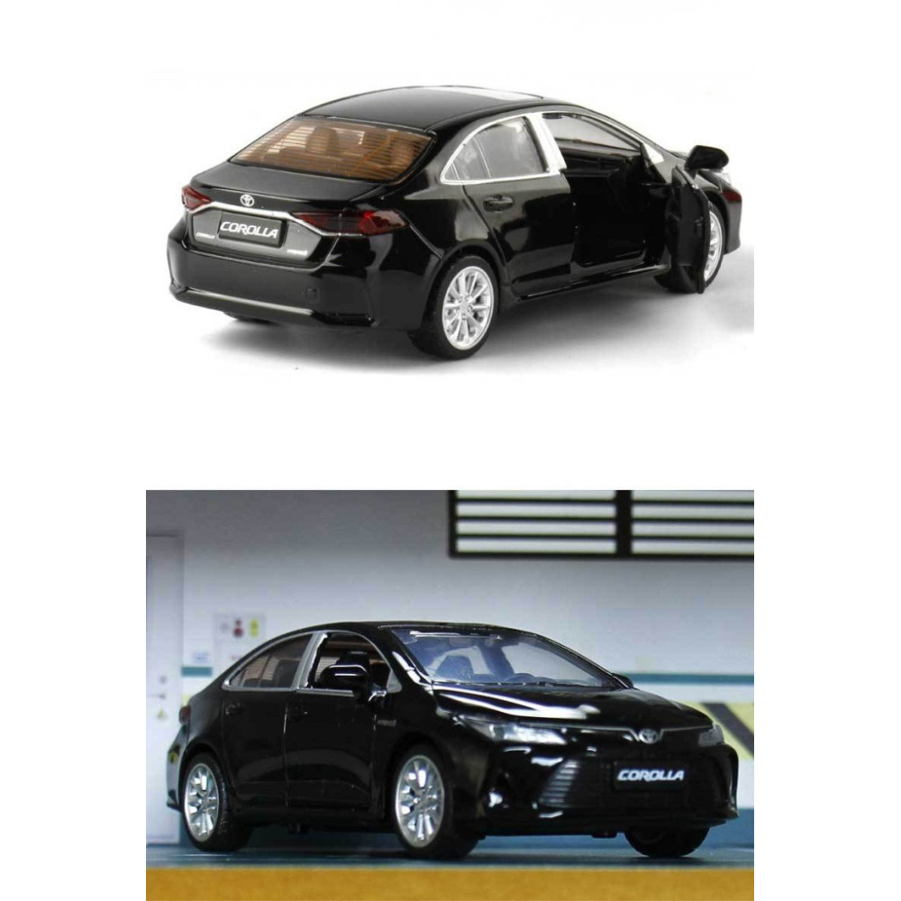 TOYOTA COROLLA HYBRID METALOWY MODEL SAMOCHODU 1:32 DŹWIĘK ŚWIATŁO CZARNY