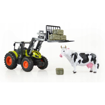 TRAKTOR ZDALNIE STEROWANY Z PRZYCZEPĄ 4W1 AKCESORIA ZESTAW