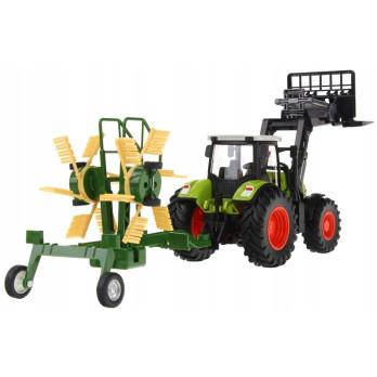 TRAKTOR ZDALNIE STEROWANY Z PRZYCZEPĄ 4W1 AKCESORIA ZESTAW