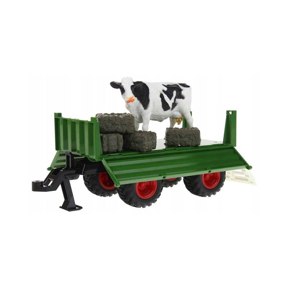 TRAKTOR ZDALNIE STEROWANY Z PRZYCZEPĄ 4W1 AKCESORIA ZESTAW