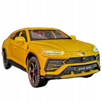 LAMBORGHINI URUS SUV METALOWY MODEL SAMOCHODU 1:24 DŹWIĘK ŚWIATŁO ŻÓŁTY