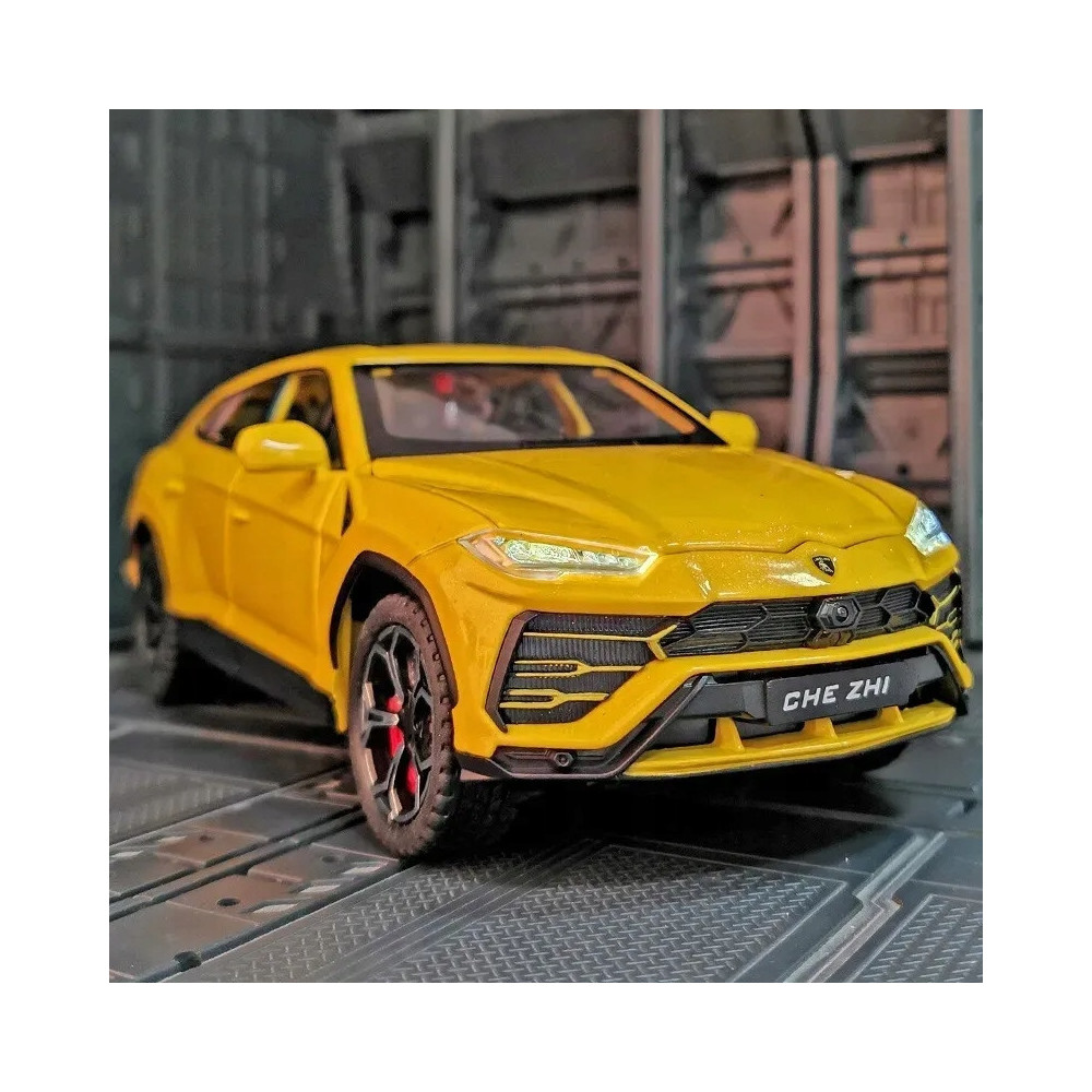 LAMBORGHINI URUS SUV METALOWY MODEL SAMOCHODU 1:24 DŹWIĘK ŚWIATŁO ŻÓŁTY