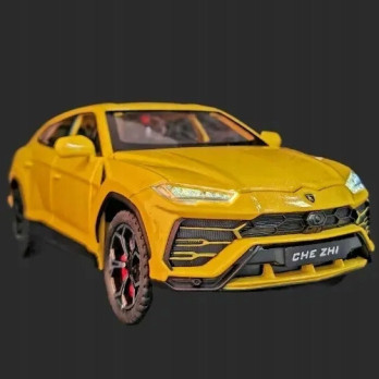 LAMBORGHINI URUS SUV METALOWY MODEL SAMOCHODU 1:24 DŹWIĘK ŚWIATŁO ŻÓŁTY