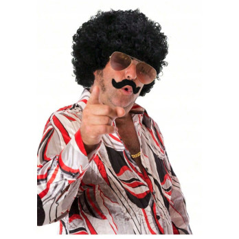 ZESTAW DISCO LAT 70 80 PERUKA WĄSY OKULARY KOSTIUM MĘSKI IMPREZA