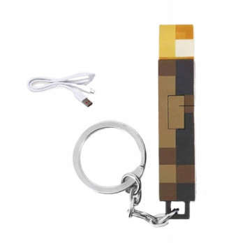MINECRAFT BRELOK MINI LAMPKA LATARKA LED USB POCHODNIA ZABAWKA PREZENT