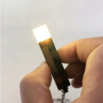 MINECRAFT BRELOK MINI LAMPKA LATARKA LED USB POCHODNIA ZABAWKA PREZENT